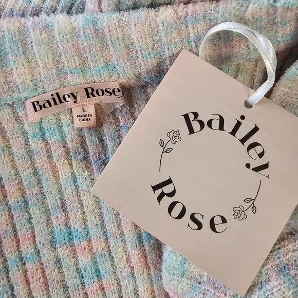 Bailey Rose Women's Pastel Cropped Ribbed V-Neck Sweater Vest Size Large Trendy - Picture 5 of 7